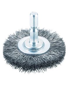 Wheel Brush with Shaft (shaft diameter 6.35mm) Steel Wire