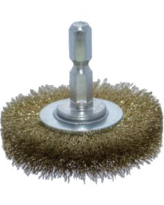 Wheel Brush with Shaft (shaft diameter 6.35mm)  Brass Ship