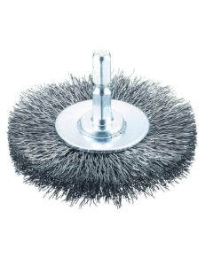 Wheel Brush with Shaft (shaft diameter 6.35mm)  Steel Wire