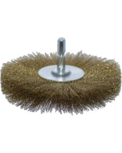 Wheel Brush with Shaft (shaft diameter 6.35mm)  Brass Ship