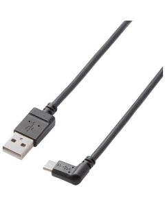 MicroUSB 2.0 Cable for Tablet/Charging+Sync/Reverse L-type/2A output/A-microB/Black/1.2m 1เส้น