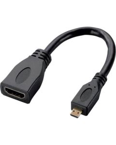 สายแปลง HDMI สำหรับแท็บเล็ตพีซีประเภท A - ประเภท D สีดำ