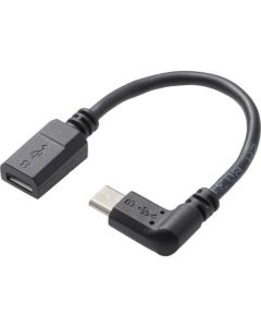 Conversion cable for Tablet/Charging+Sync/Reverse L-type/2A output/microB(male)-microB(female)/Black/0.1m 1เส้น