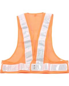 เสื้อกั๊กเซฟตี้พร้อมไฟ LED สีส้ม x ไฟสะท้อนแสงสีเงินสีเขียว LED