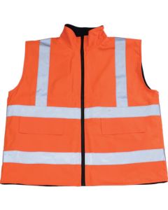 เสื้อกั๊กเซฟตี้ผ้าฟลีซ XL สีส้ม