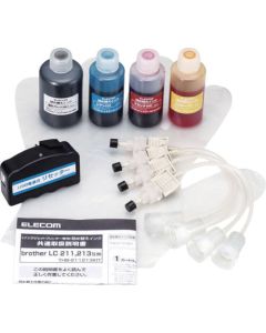 หมึกเติม Brother LC211/LC213 4 สี 4 ครั้ง + รีเซ็ต