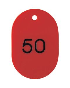 บิลรูปไข่ตัวเลขใหญ่ 60x40 26-50 สีแดง