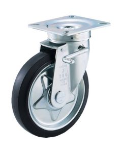 Plate Type Caster (pressed rubber wheel)