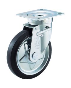 Plate Type Caster α Press Rubber Caster
