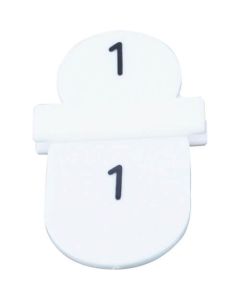 แท็กผู้ปกครองและเด็ก 1 ถึง 10 สีขาว
