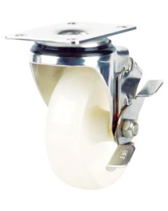 Plate Type Caster  (nylon wheel/stainless steel metal fittings)