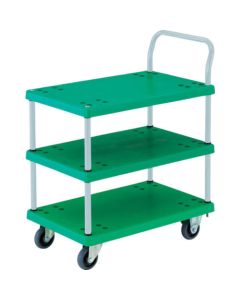 Resin 3 Flat Shelf Cart w/1 Handle