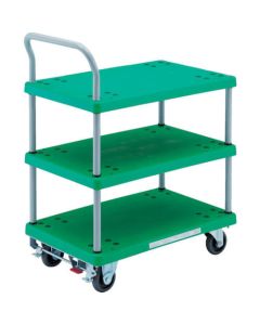 Resin 3 Flat Shelf Cart w/1 Handle