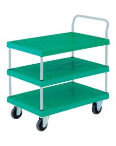 Resin 3 Flat Shelf Cart w/1 Handle