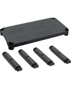 ชุดแผ่นชั้นวางของพลาสติก 900 x 450 และ ขาตั้งชั้นวางของพลาสติก 372mm Black