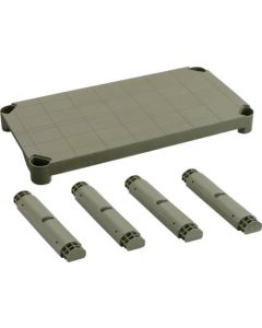ชุดแผ่นชั้นวางของพลาสติก 900 x 450 และ ขาตั้งชั้นวางของพลาสติก 372mm Olive Drab