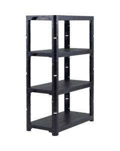 ชั้นวางของพลาสติก 372mm 4 ชั้น 900 x 450 x 1371 Black