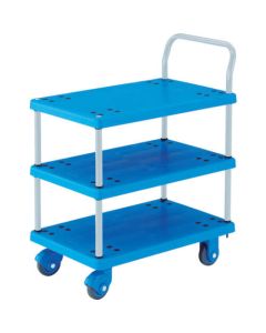 Resin 3 Flat Shelf Cart w/1 Handle