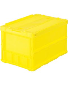 กล่องพลาสติกพับได้แบบบาง มีฝา 50L สีเหลือง
