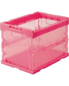 กล่องพลาสติกพับได้ SKELCON 20L ไม่มีฝ้า Transparent Red