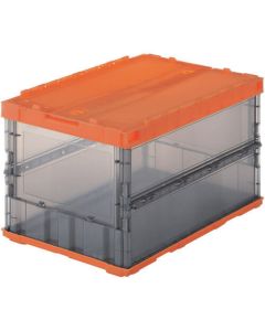 กล่องพลาสติกพับได้แบบบาง SKELCON 50L สีส้ม / สีดำใส