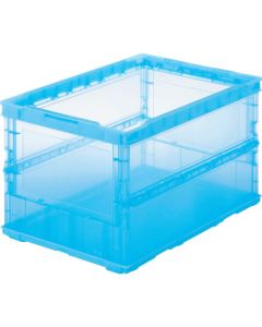 กล่องพลาสติกพับได้ SKELCON ไม่มีฝา 50L Transparent Blue
