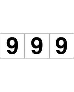 สติกเกอร์ตัวเลข 100 x 100 "9" พื้นหลังใส/ตัวอักษรดำ 3 ชิ้น