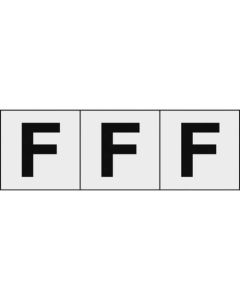 สติกเกอร์ตัวอักษร 30 x 30 "F" ตัวอักษรใส/ดำ 3 ชิ้น