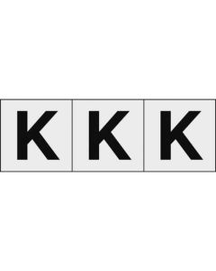 สติกเกอร์ตัวอักษร 30 x 30 "K" ตัวอักษรใส/ดำ 3 ชิ้น