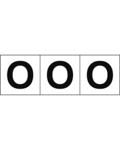 สติกเกอร์ตัวอักษร 30 x 30 "O" พื้นหลังขาว/ตัวอักษรดำ 3 ชิ้น
