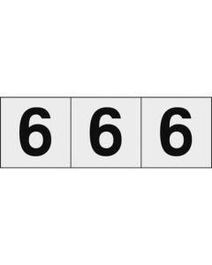 สติ๊กเกอร์ตัวเลข 50 x 50 "6" พื้นหลังใส/ตัวอักษรดำ 3 แผ่น