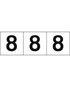 สติกเกอร์ตัวเลข 50 x 50 "8" พื้นหลังขาว/ตัวอักษรดำ 3 แผ่น
