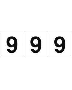 สติ๊กเกอร์ตัวเลข 50 x 50 "9" ตัวอักษร ขาว/ดำ 3 แผ่น