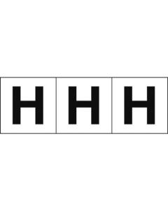 สติกเกอร์ตัวอักษร 50 x 50 "H" พื้นหลังขาว/ตัวอักษรดำ 3 ชิ้น