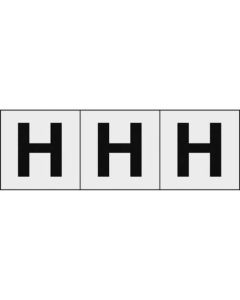 สติกเกอร์ตัวอักษร 50 x 50 "H" ตัวอักษรใส/ดำ 3 ชิ้น