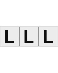 สติกเกอร์ตัวอักษร 50 x 50 "L" ตัวอักษรใส/ดำ 3 ชิ้น