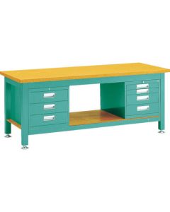 Heavy-Duty Workbench c/w 3 4 Cabinets