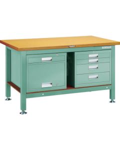 Heavy-Duty Workbench c/w 4 Cabinets and Locker