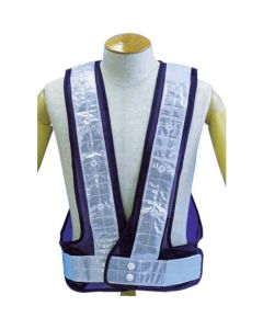 เสื้อกั๊กเซฟตี้ LED สีกรมท่าสะท้อนแสง