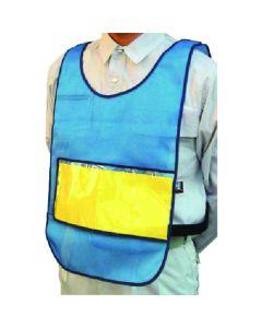 เสื้อกั๊กสีพื้นมีกระเป๋าใส (โชว์ทั้งสองด้าน) สีน้ำเงิน