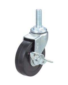 Threaded Type Caster (rubber wheel/long screw type)  With flexible stopper