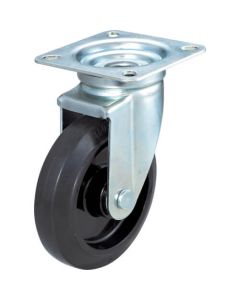 Plate Type Caster (nylon wheel rubber tire) Flexible