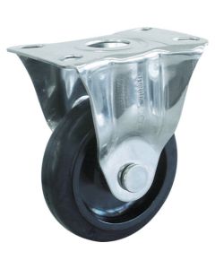 Plate Type Caster TYS Series (press made rubber wheel/stainless steel fittings)  Fixed