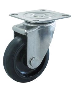Plate Type Caster TYS Series (press made rubber wheel/stainless steel fittings)  Flexible