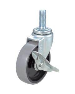 Threaded Type Caster (nylon wheel urethane tire)  With flexible stopper