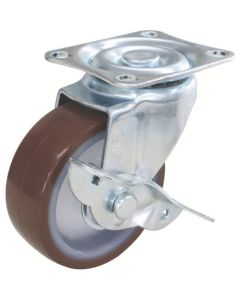 Plate Type Caster TYS Series (nylon wheel urethane tire)  With flexible stopper