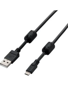 สายเคเบิล microB ที่รองรับ 2A พร้อมแกนเฟอร์ไรท์ 1.2 ม. สีดำ