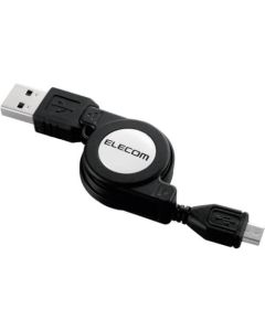 USB Cable with Reversible Connector/A-microB(Retractable type)/0.7m 1เส้น