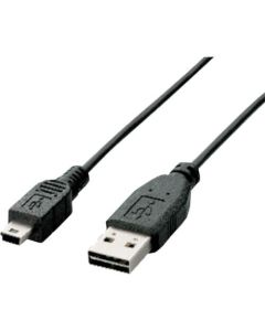 สาย USB 2.0 สองด้านชนิด A-miniB ยาว 2.0 ม. สีดำ