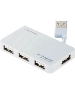 ที่เก็บสายเคเบิลฮับ USB 2.0 ชนิด 4 พอร์ต สีขาว